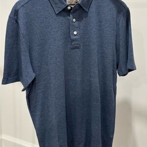Faherty Heathered Navy Movement Polo